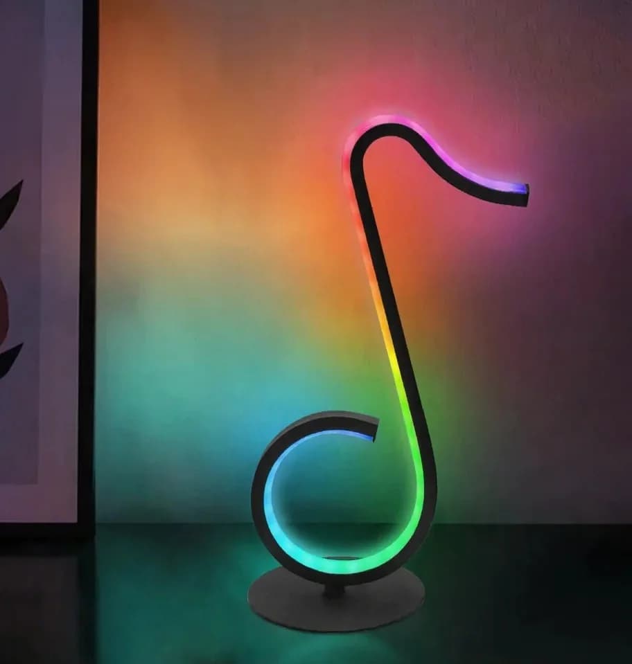 RGB atmosfærelampe med noter, USB-strøm og fjernkontroll