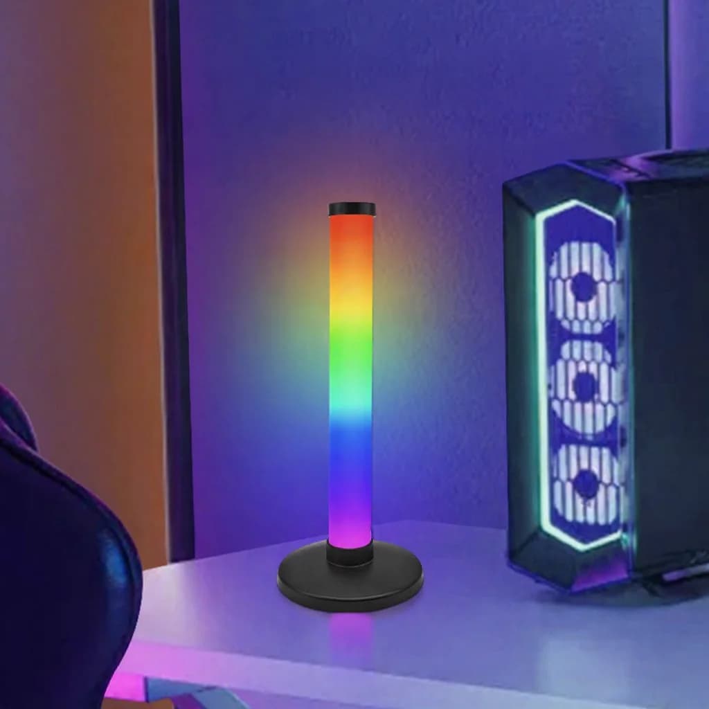 RGB atmosfærelys med lydreaktiv funksjon for skrivebord og gaming