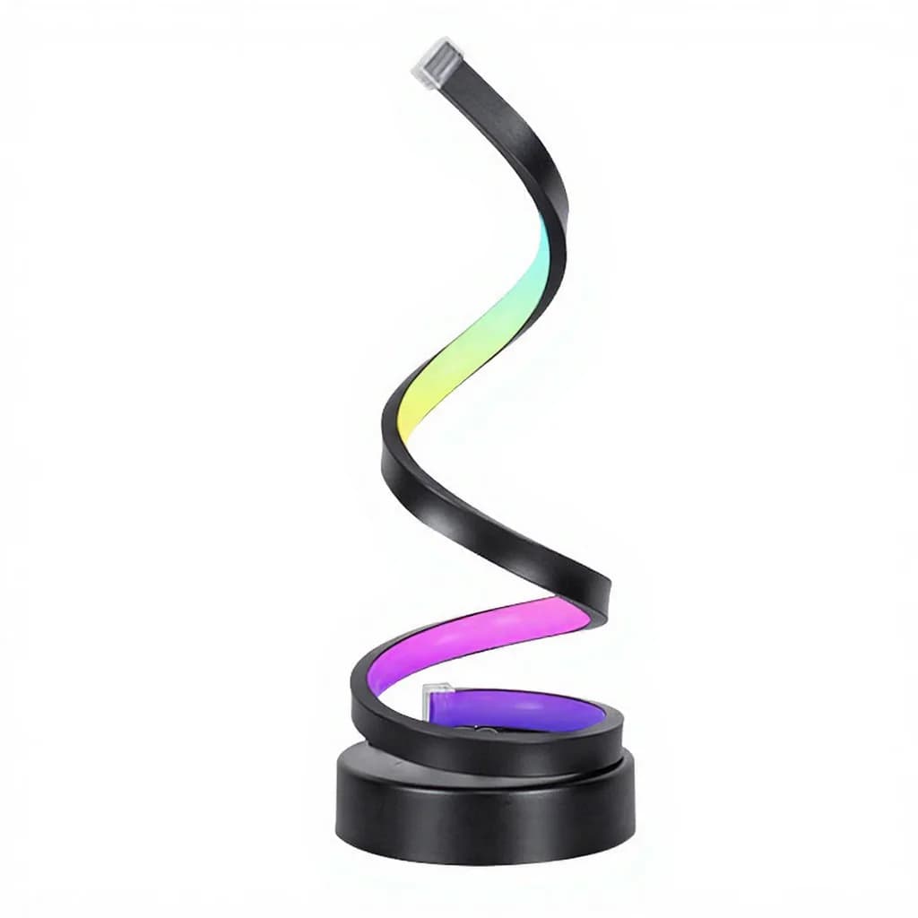 Spiralformet RGB-lampe med lydreaktivt lys og app-styring