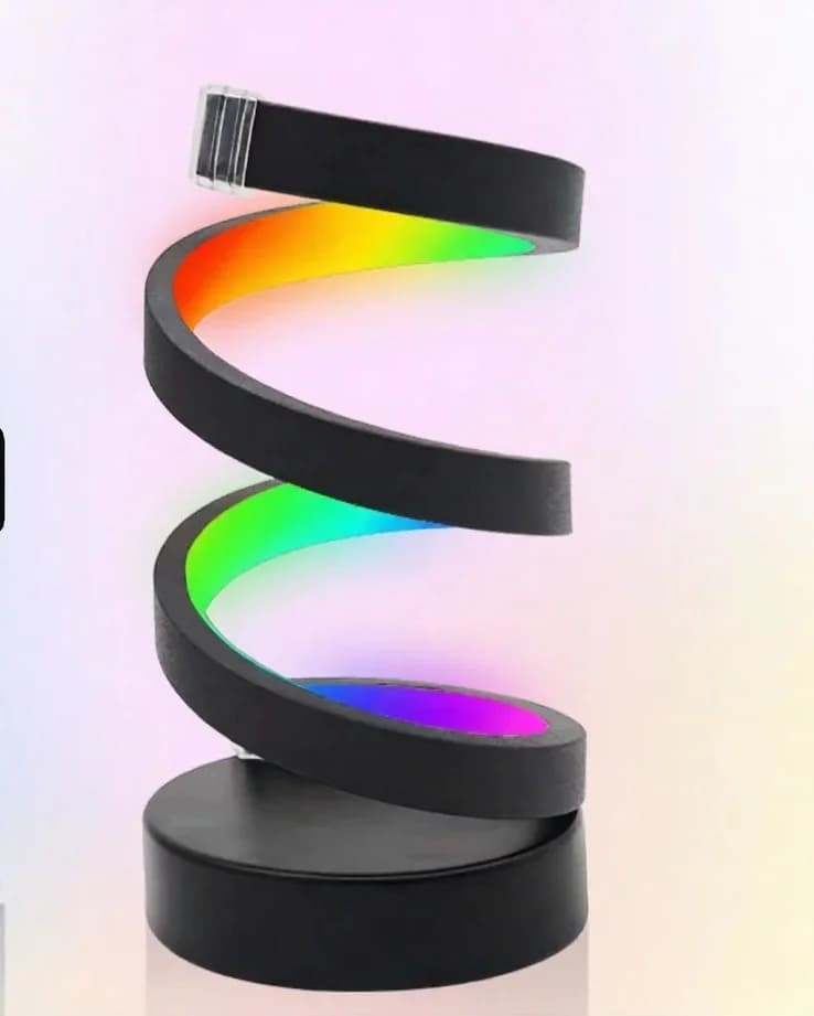Spiralformet RGB-lampe med lydreaktivt lys og app-styring