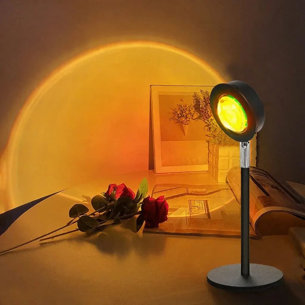 USB solnedgang-prosjektorlampe RGB atmosfærelys til skrivebordsdekor