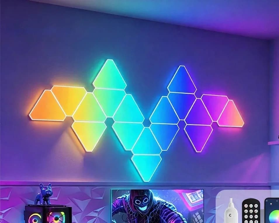 Triangle Smart LED-vegglampe sett RGB atmosfære gaming dekor