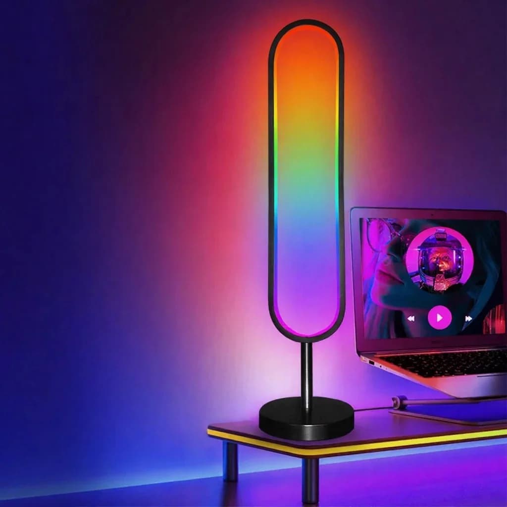 U-formet RGB-gulvlampe med lydreagerende lys og app-styring
