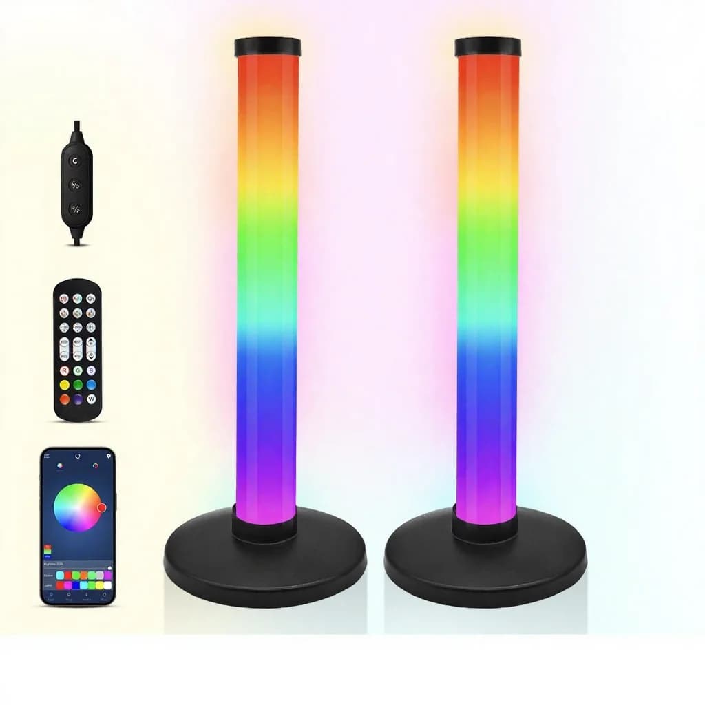 RGB atmosfærelys med lydsynk og app-styring for skrivebord