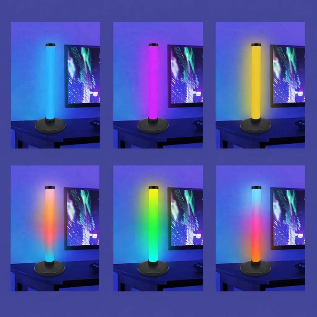 RGB atmosfærelys med lydreaktiv funksjon for skrivebord og gaming