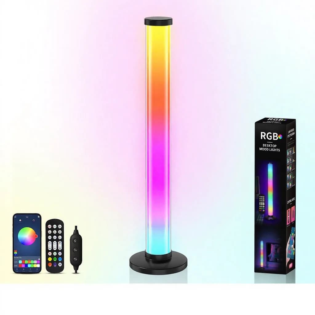 360-graders RGB lydreagerende atmosfærelys USB skrivebordslampe