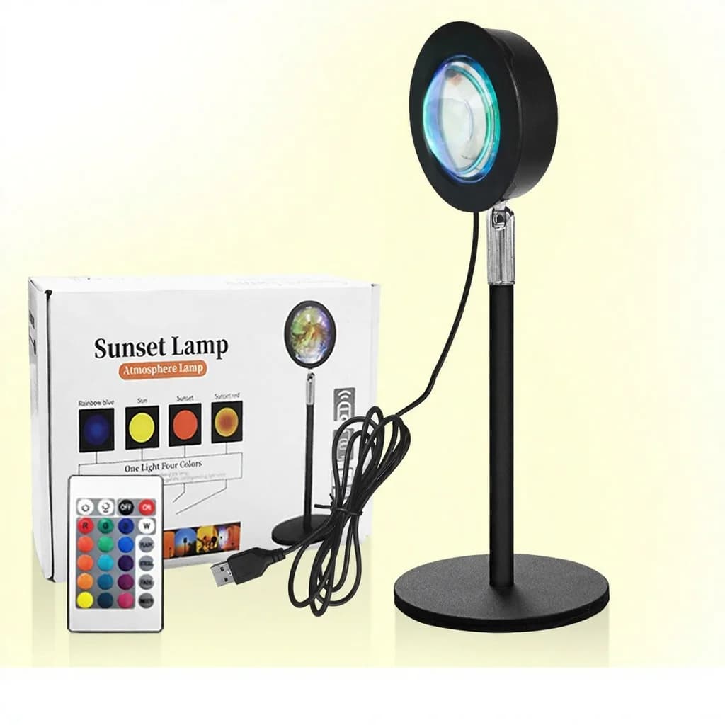 USB solnedgang-prosjektorlampe RGB atmosfærelys til skrivebordsdekor