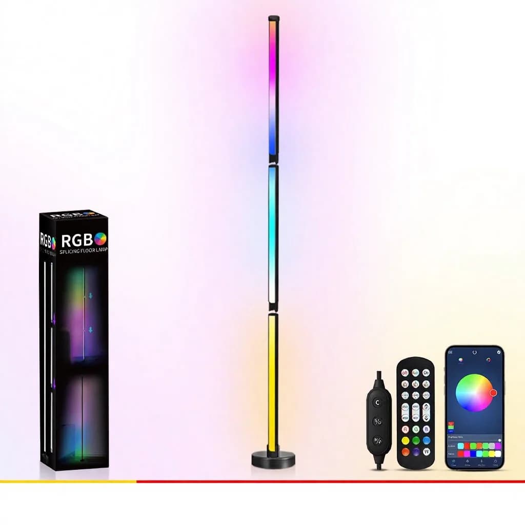 RGB fargeskiftende gulvlampe med musikk-synk og app-styring