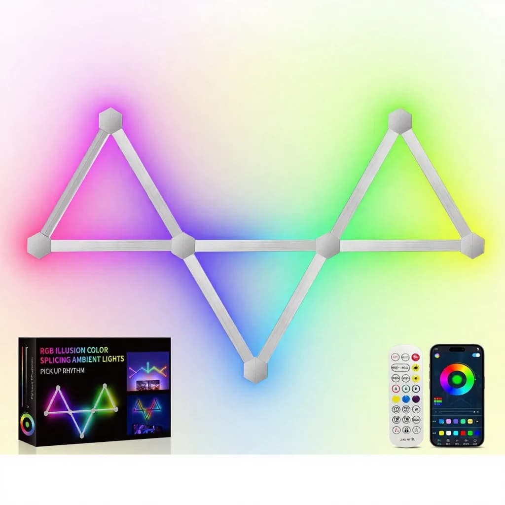 RGB smarte spleisede LED-vegglamper med app-styring og musikksynk