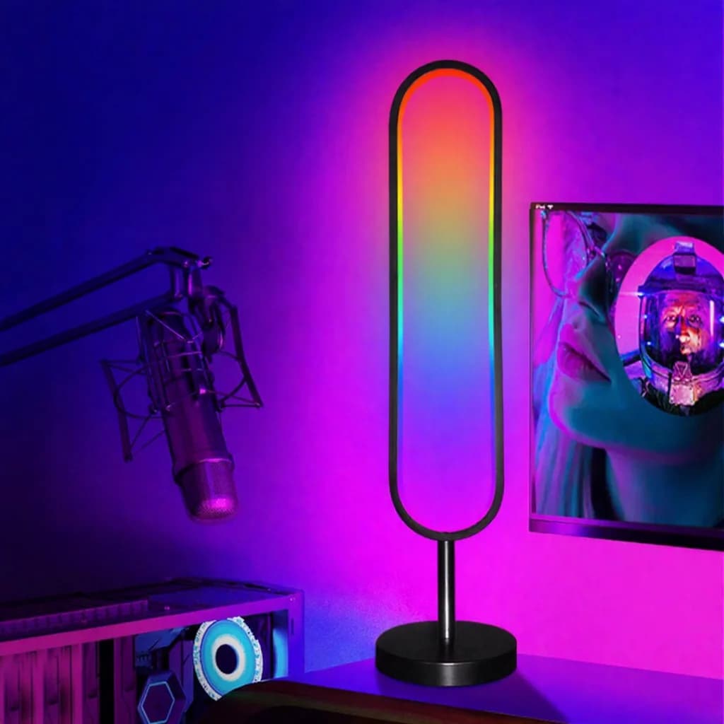 U-formet RGB-gulvlampe med lydreagerende lys og app-styring
