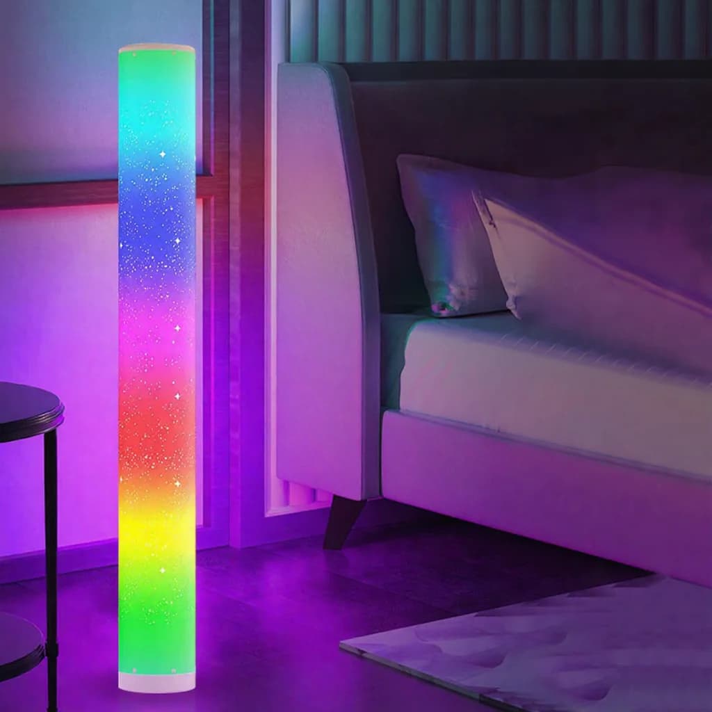 RGB LED-gulvlampe med stjernemønster, fjernkontroll og app