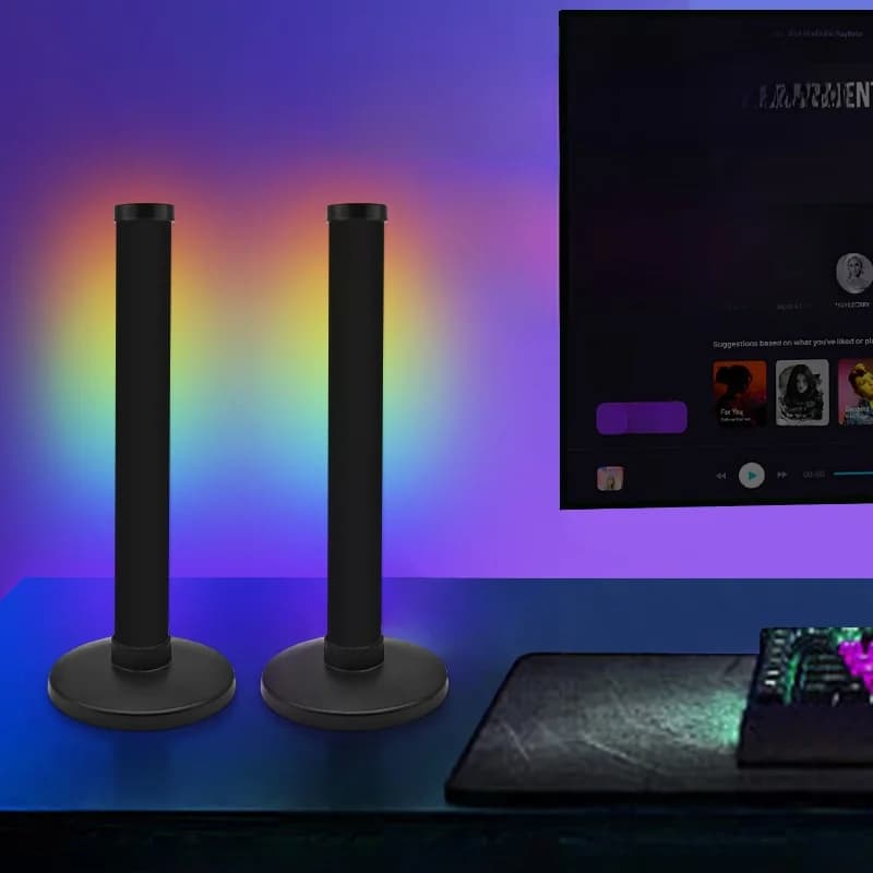 RGB atmosfærelys med lydsynk og app-styring for skrivebord