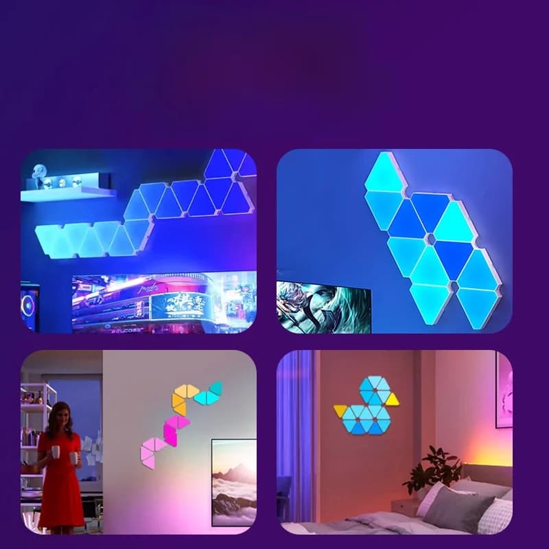 Triangle Smart LED-vegglampe sett RGB atmosfære gaming dekor