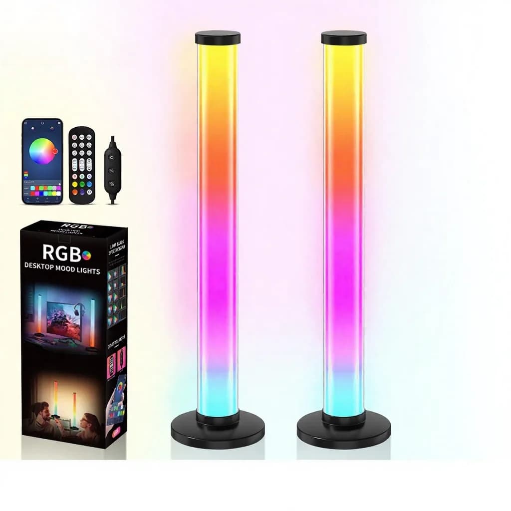 360-graders RGB lydreagerende skrivebordslampe med app- og fjernkontroll