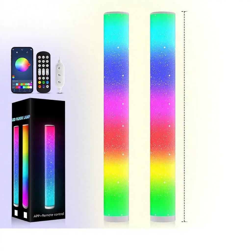 RGB LED-gulvlampe med stjerneeffekt og fjernkontroll
