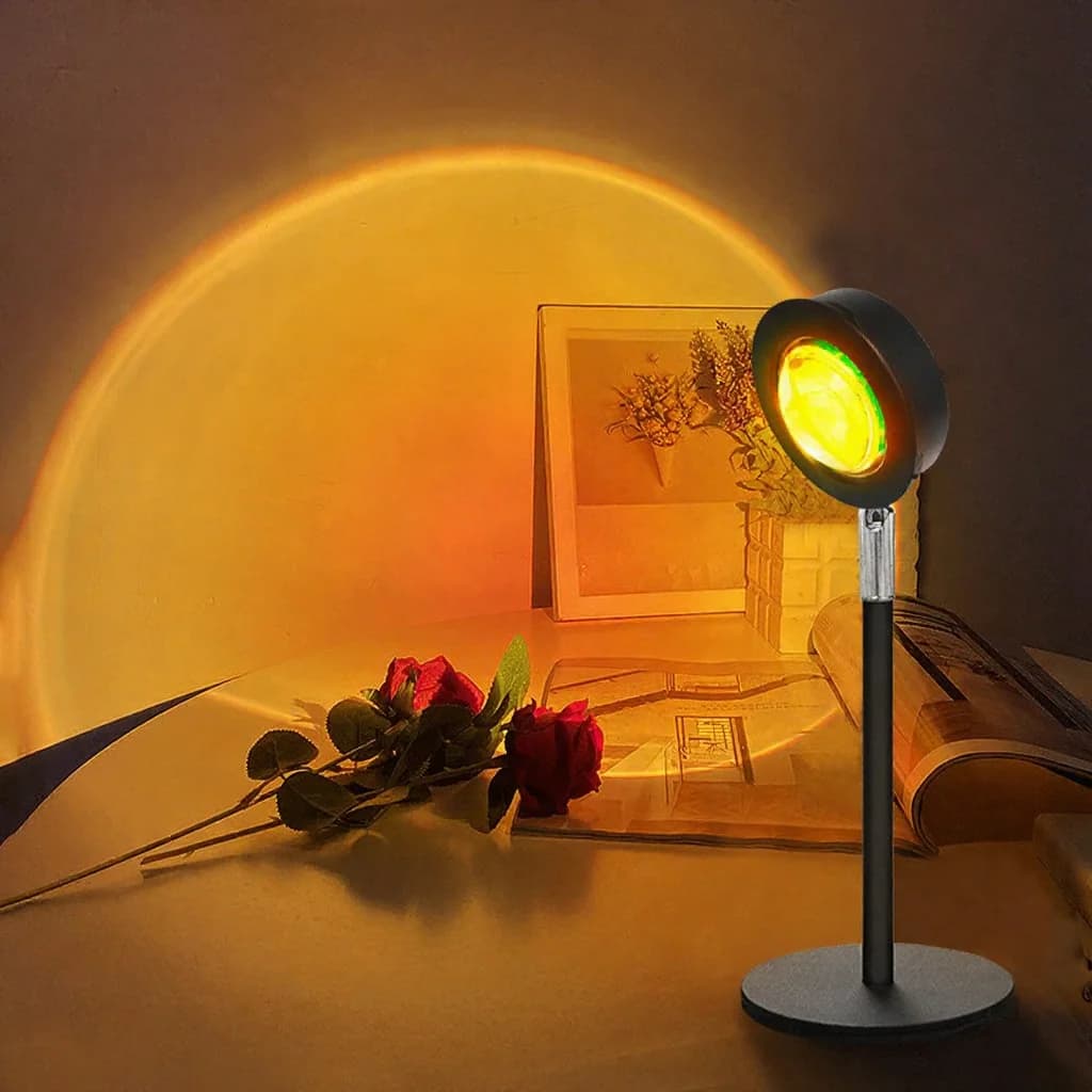 USB solnedgang-prosjektorlampe RGB atmosfærelys til skrivebordsdekor