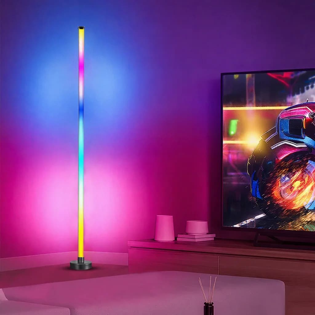 RGB fargeskiftende gulvlampe med musikk-synk og app-styring