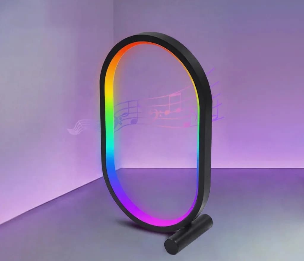 RGB skrivebordslampe med musikk-synk, app-styring og lydreaktive lys