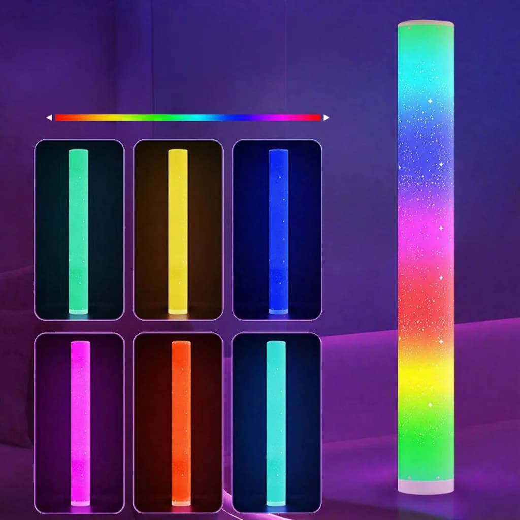 RGB LED-gulvlampe med stjerneeffekt og fjernkontroll