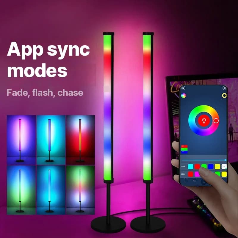RGB LED atmosfærelampe for skrivebord med musikksynkronisering og app-styring