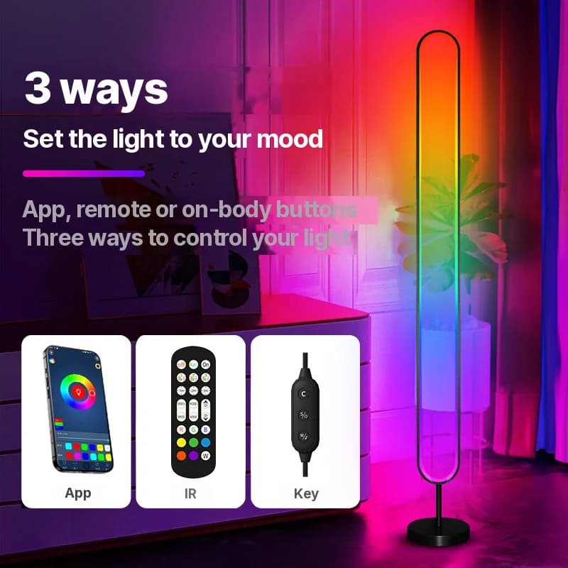 RGB LED lydaktivert atmosfærelys med app-styring