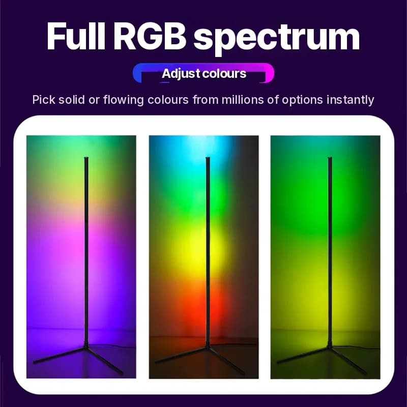 RGB gulvlampe med musikk-synk, fjern- og app-styring