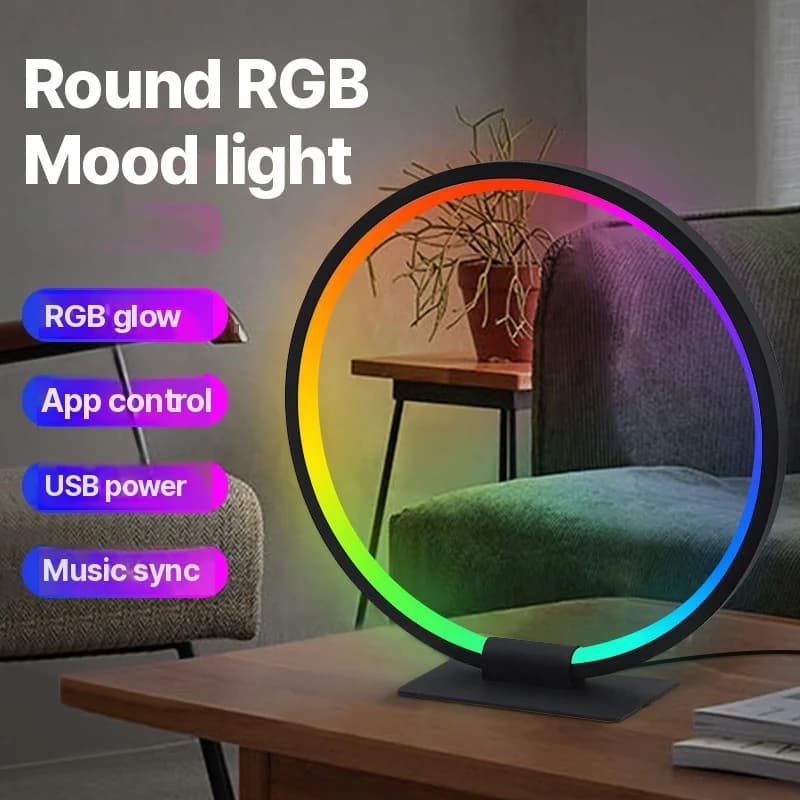 RGB LED atmosfære-nattlampe med musikk-synk
