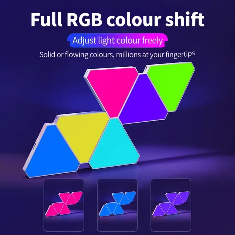 Triangle Smart LED-vegglampe sett RGB atmosfære gaming dekor
