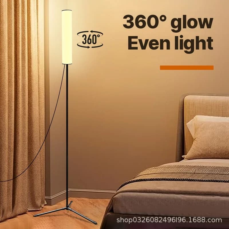 Justerbar LED-gulvlampe med stativ og tre fargemoduser