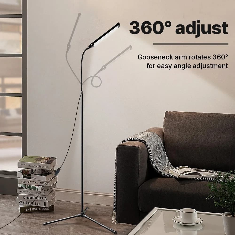 USB-drevet gulvlampe med stativ og tre fargemoduser