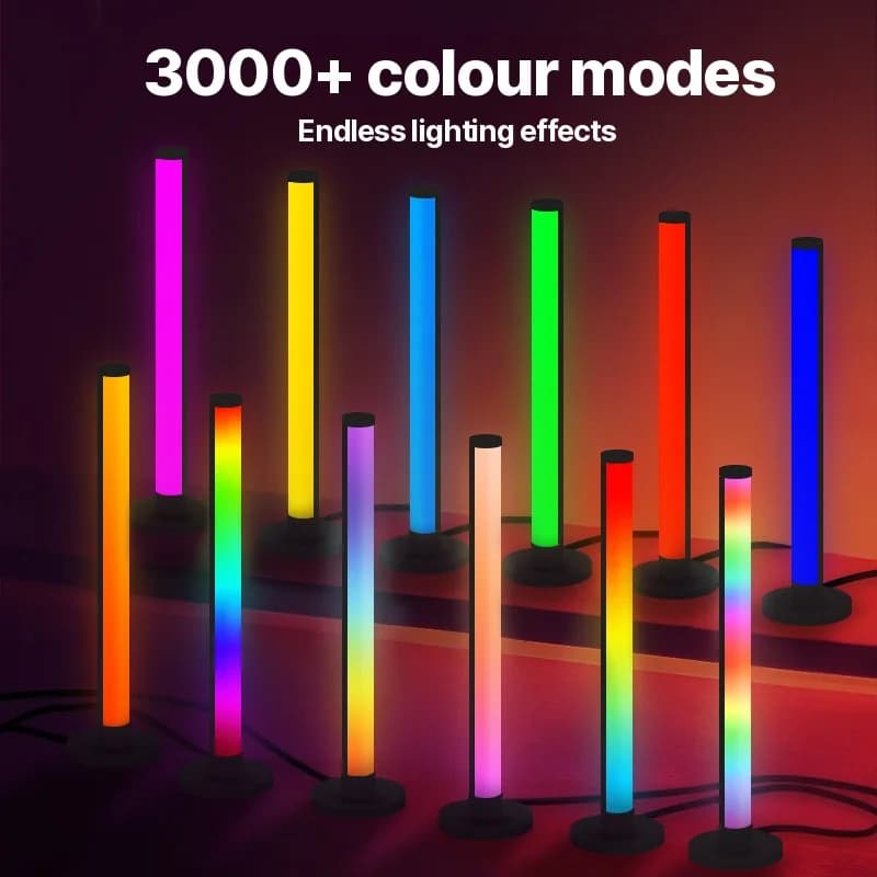 RGB LED skrivebordslampe med lydreagerende lys og app-styring