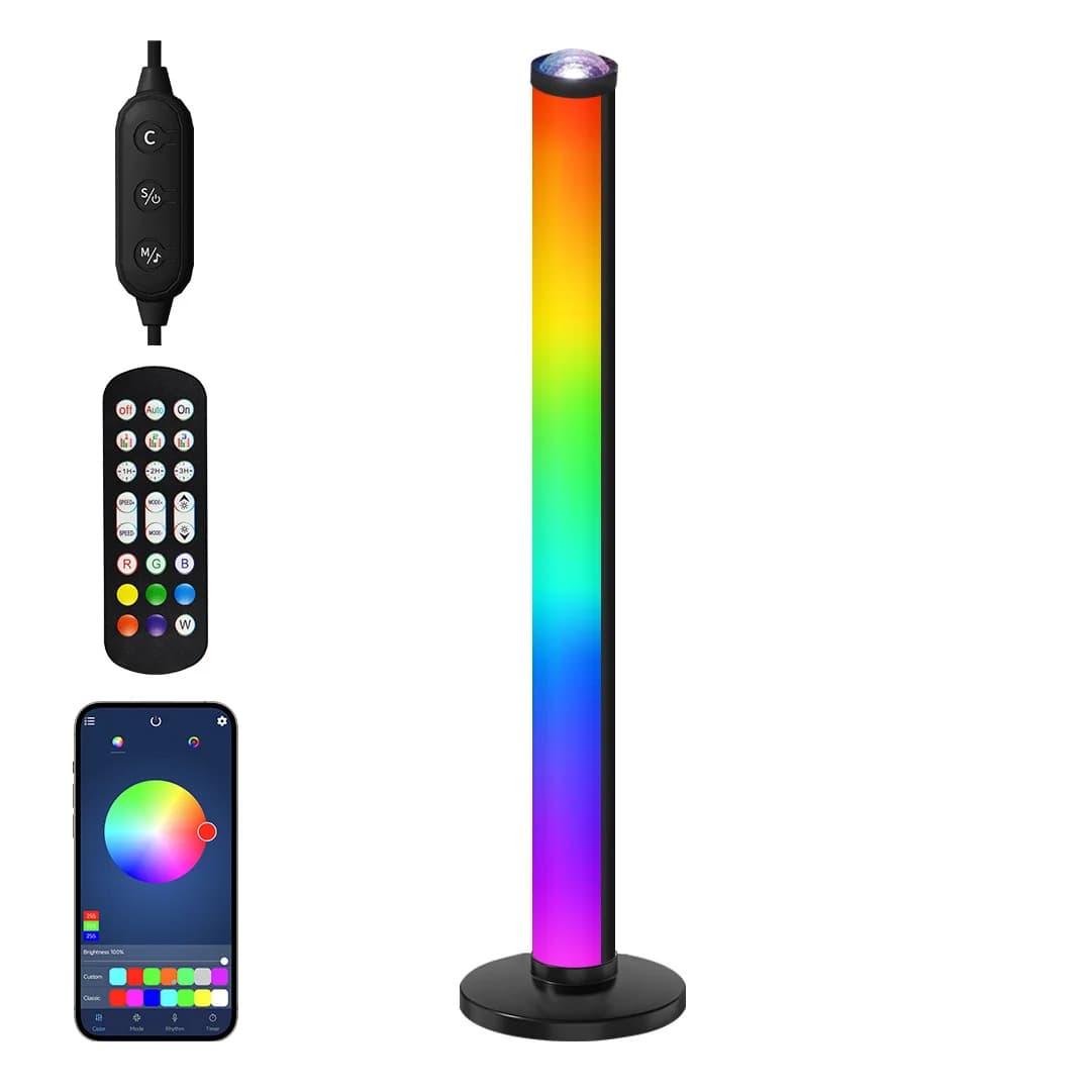 RGB projeksjons-atmosfærelampe med musikk-synkronisering og fjernkontroll